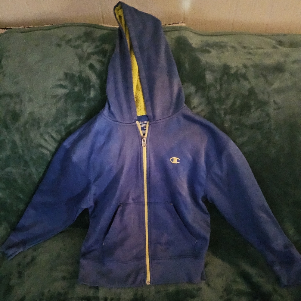 Champion Blue and Yellow Zip-Up Hoodie